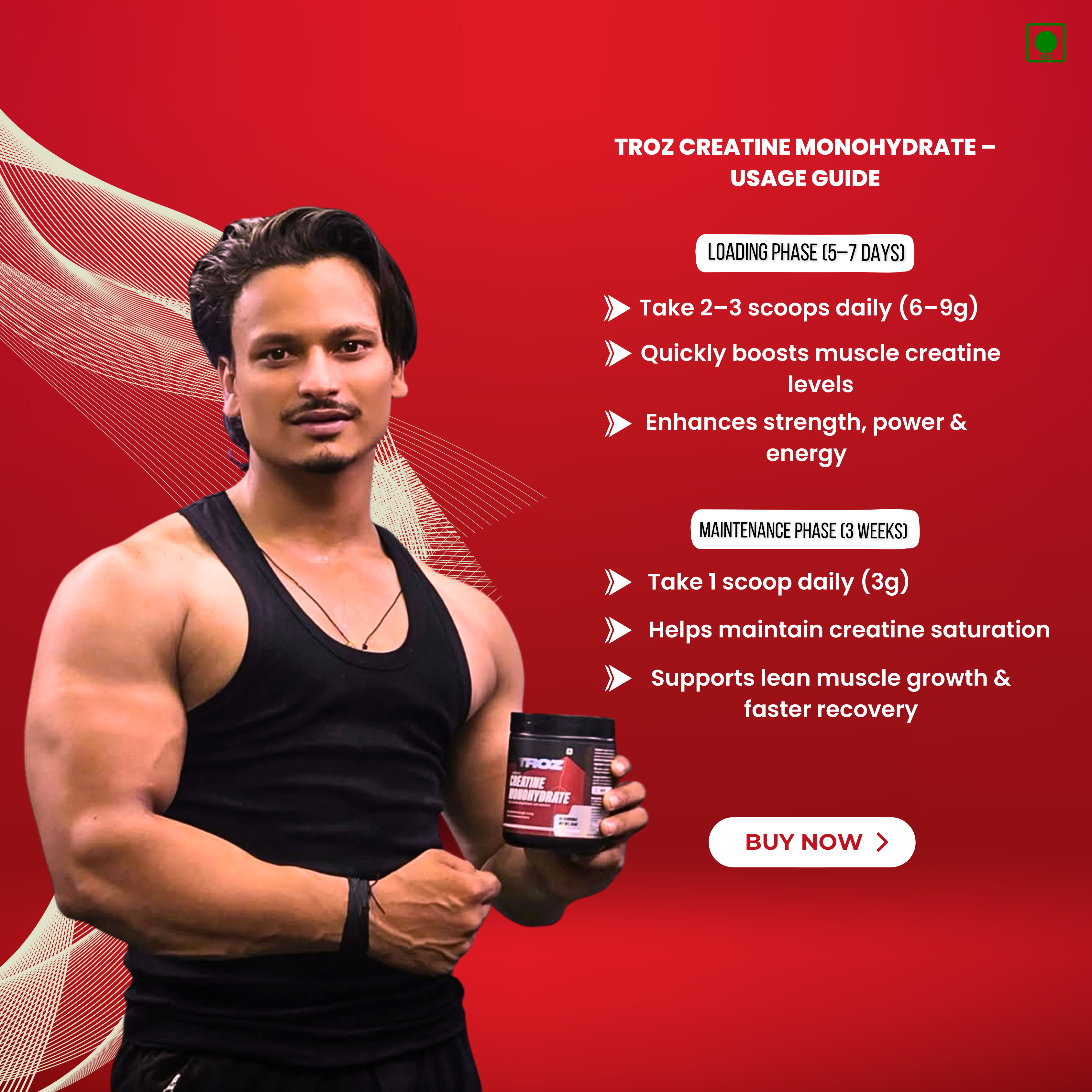 Troz - Creatine Monohydrate Micronised (250g, 83 Servings) 100% Pure Creatine | Unflavored | Supports Athletic Performance and Power